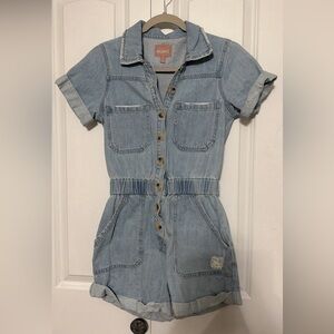 Show Me Your MuMu Light Blue Denim Romper